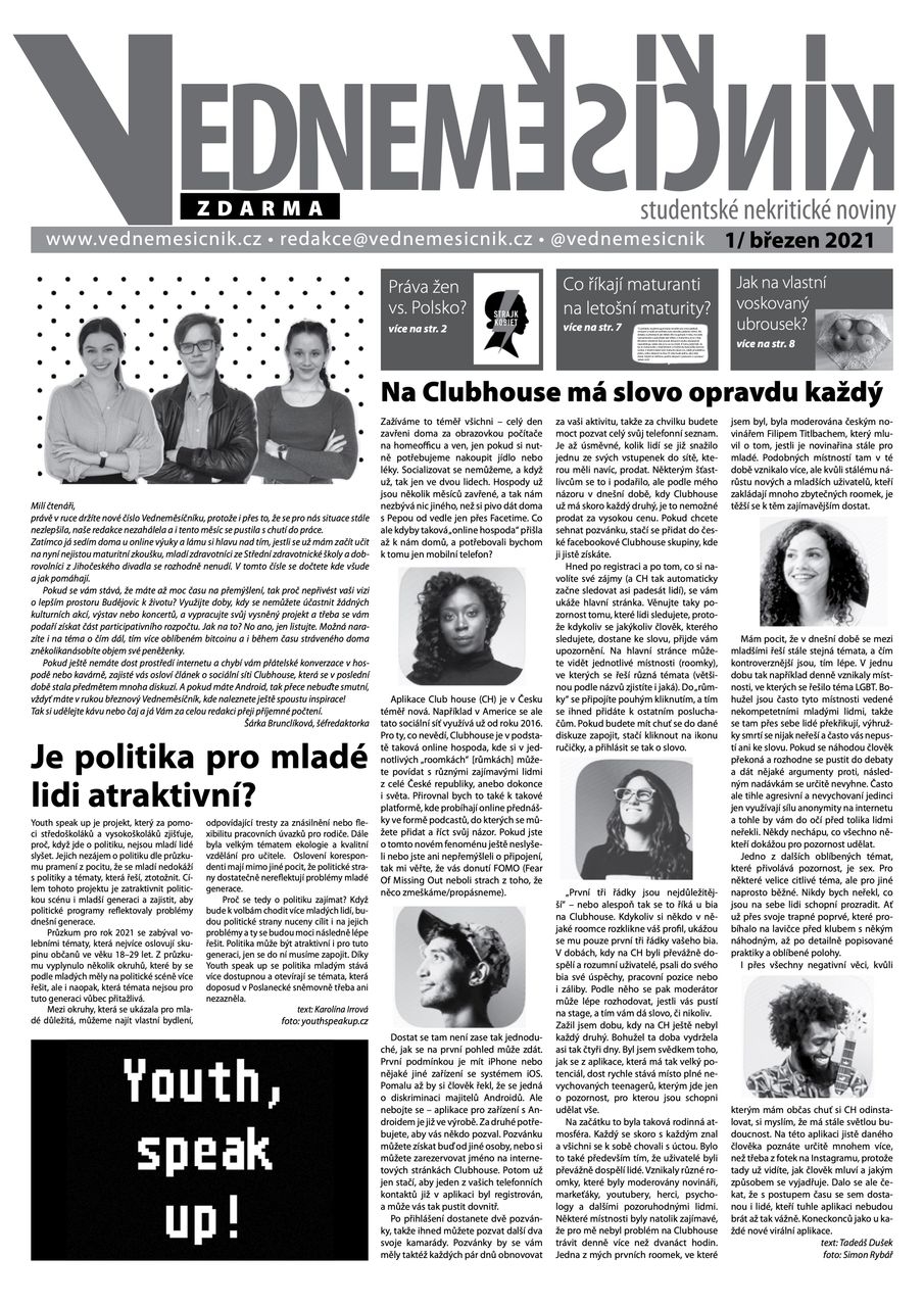 Obálka výtisku 1/březen 2021